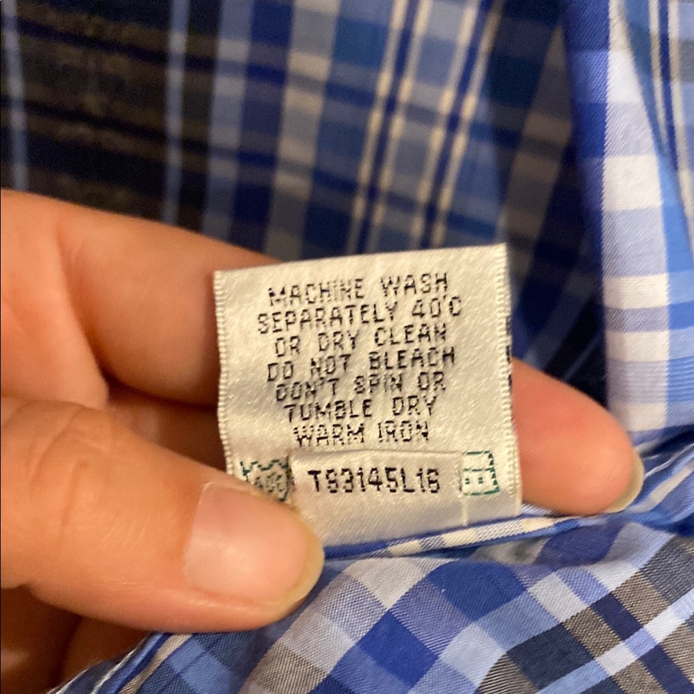 Bugatchi Blue and Black Casual Button Down Shirt - Picture 4 of 11